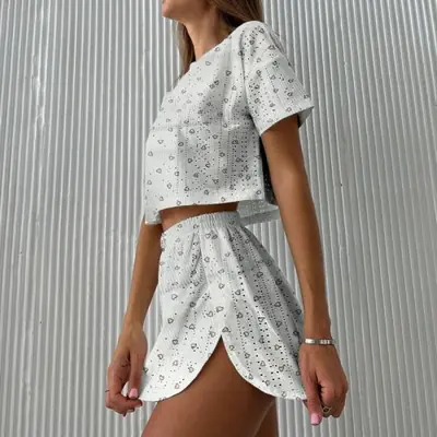 Image de Pyjama Imprimé Femme 2 Pièces - Détente & Confort