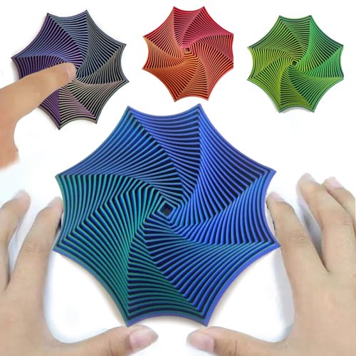 Immagine di Giocattolo Antistress Ottagonale in Stampa 3D - Illusione Geometrica per Giochi Sensoriali e Momenti di Relax