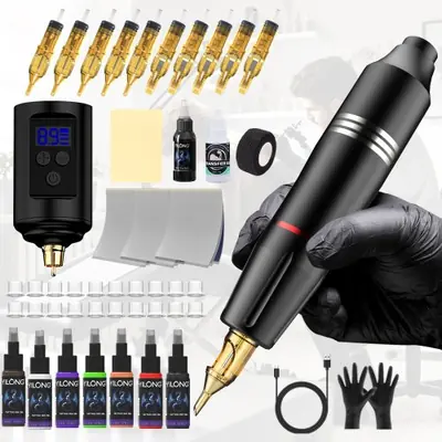Image de Kit Tatouage Sans Fil Pro - 10 Cartouches Inclus