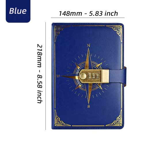 Bild von Retro Passwort Buch A5 Mit Schloss Tagebuch Notebook Kreative Reisenden Kompass Hand Ledger Student Notizblock Schreibwaren Geheimlich Hinweis