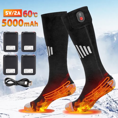 Imagen de Calcetines Calefactables Invernales con Batería Recargable para Esquí, Snowboard y Deportes de Nieve - Calentamiento Térmico para Pies en Actividades al Aire Libre
