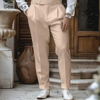Image de Pantalon Costume Blanc Homme Grande Taille - Élégant & Formel