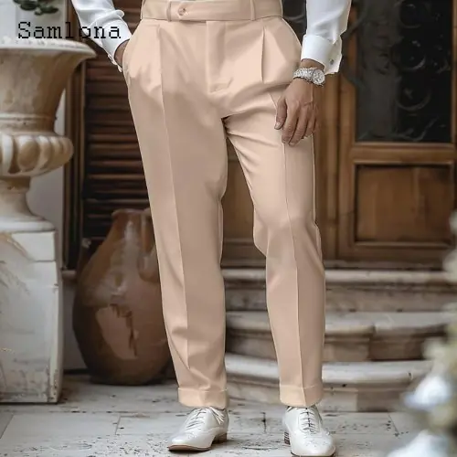 Image de Pantalon Costume Blanc Homme Grande Taille - Élégant & Formel
