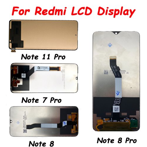 Image of High-Quality LCD Display Screen Replacement for Xiaomi Redmi Note 7, 8, 8T, 9S, 9, 10, 10S, 11 Pro (4G & 5G) – Touch Panel Digitizer Assembly