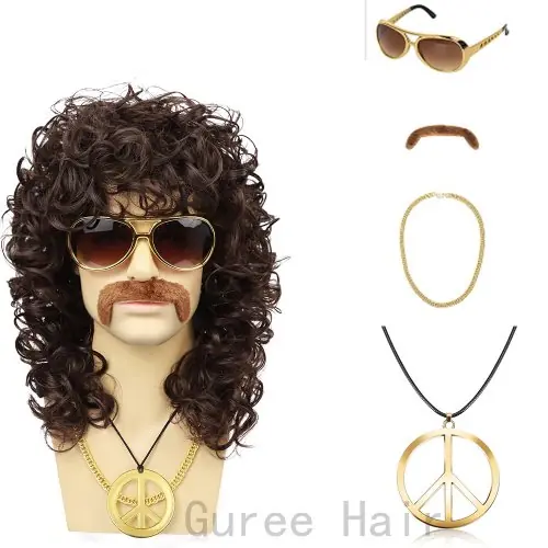 Image de Perruque Disco Homme Années 70 - Look Vintage & Fun