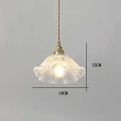 Image de Lampe Suspendue Vintage en Verre à Fleurs