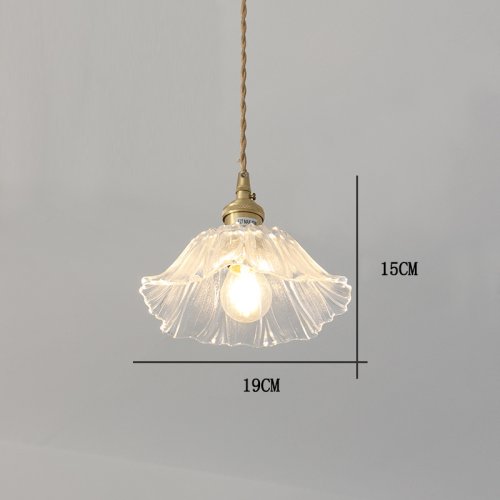 Image de Lampe Suspendue Vintage en Verre à Fleurs