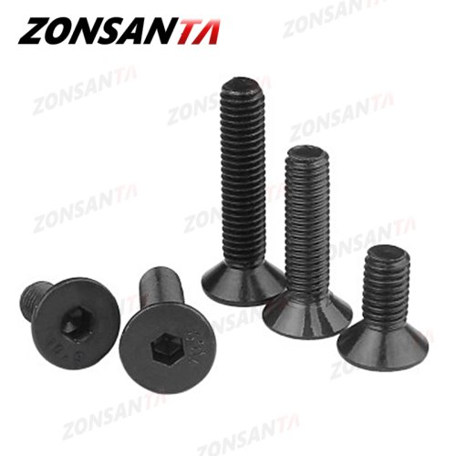 Image of Zonsanta DIN7991 Carbon Steel Hex Socket Flat Head Countersunk Screws M2 to M6 – Black Furniture Screws for DIY Projects