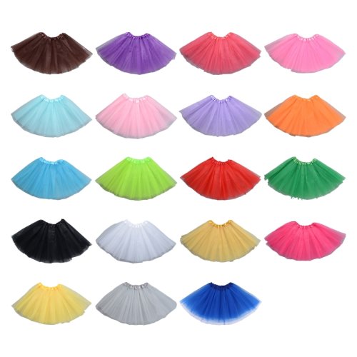 Image of Vintage 80s Women's Layered Tulle Skirt - Colorful Mesh Ballet Bubble Mini Petticoat for Dress Up and Costume Wear