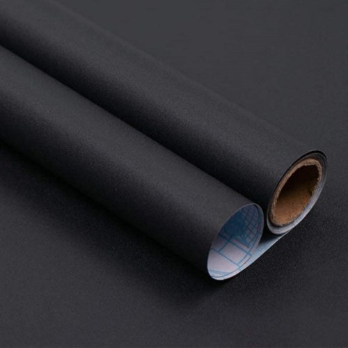 Afbeelding van Zwarte waterdichte vinyl wandsticker 55 cm breed – zelfklevend, mat oppervlak voor moderne woonkamerdecoratie en meubelbekleding