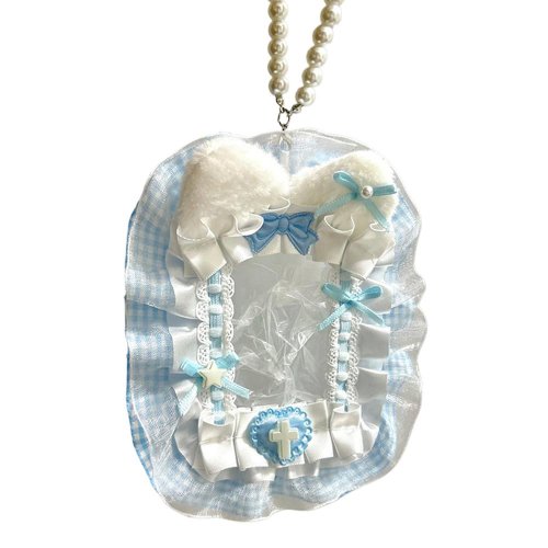 Imagen de Nuevo dulce DIY tarjetero de felpa con lazo de cinta, soporte para sesión fotográfica de encaje de L...