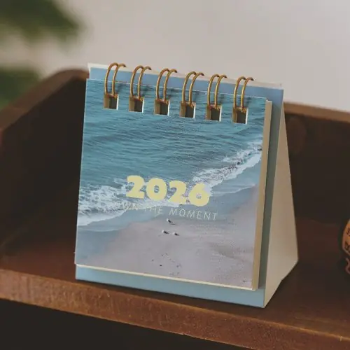 Image de Calendrier de Bureau 2026 - Mini Planificateur Paysage