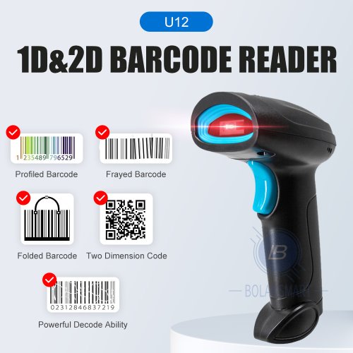 Immagine di Lettore di Codici a Barre Bluetooth Wireless e Cablato con Scansione Omnidirezionale 1D/2D per Supermercati e Logistica