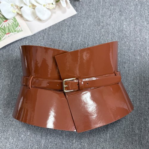 Afbeelding van Stijlvolle Leren Tailleband met Ruches