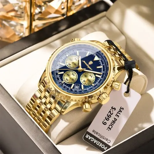 Image de Montre Homme Sportive Lumineuse Chronographe Acier Inoxydable