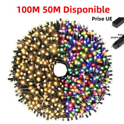 Image of 100M 50M LED String Lights Fairy Lamp 8 Modes For Outdoor Yard Garden Lawn Christmas Halloween Wedding New Year Festival Decor