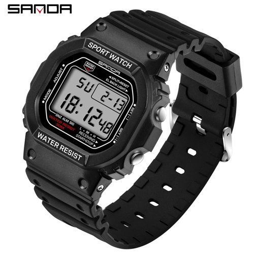 Imagen de Reloj Digital Sanda para Hombre con Resistencia al Agua de 30 Metros, Estilo G, LED Deportivo y Diseño Militar de Alta Calidad