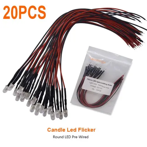 Image de LED Bougie Scintillante 5mm - Orange Ambre 600nm