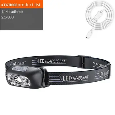 Image de Lampe Frontale LED 500 Lumens avec Capteur de Mouvement