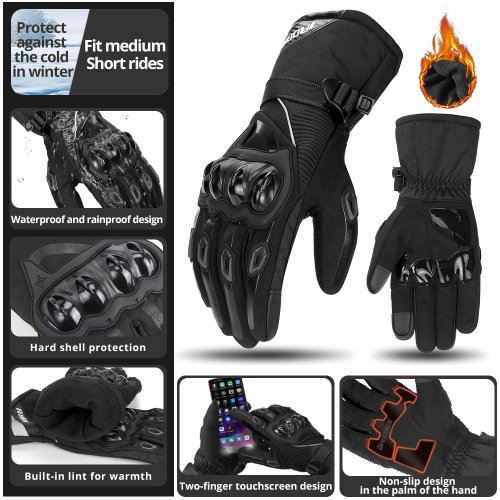 Image of Premium Windproof & Waterproof Motorcycle Gloves with Touch Screen Compatibility – Durable Riding Gear for All Seasons