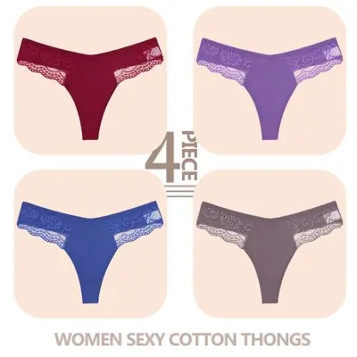 Image de Ensemble Lingerie 4 Pièces Dentelle & Coton