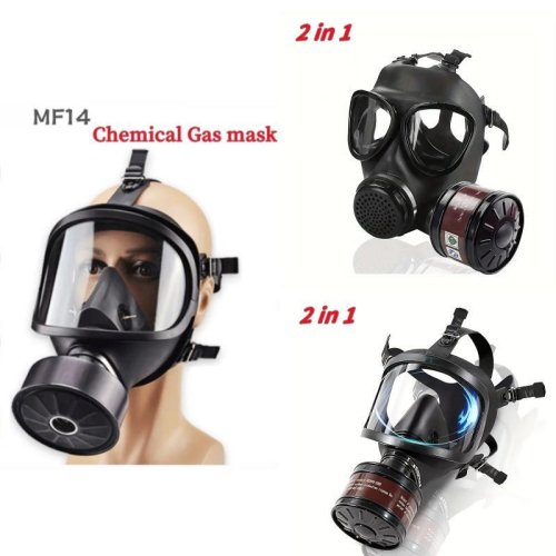 Immagine di Respiratore a Facciale Completo MF14 87 con Filtro a Carbone Attivo per Protezione da Vapori, Sostanze Chimiche e Contaminanti Nucleari