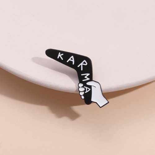 Bild von Buddhistische Karma-Emaille-Brosche – Kreativer Glaubensschmuck