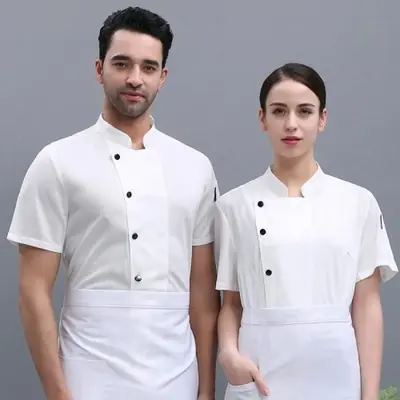 Image de Veste de Chef Respirante 360° - Noir & Blanc