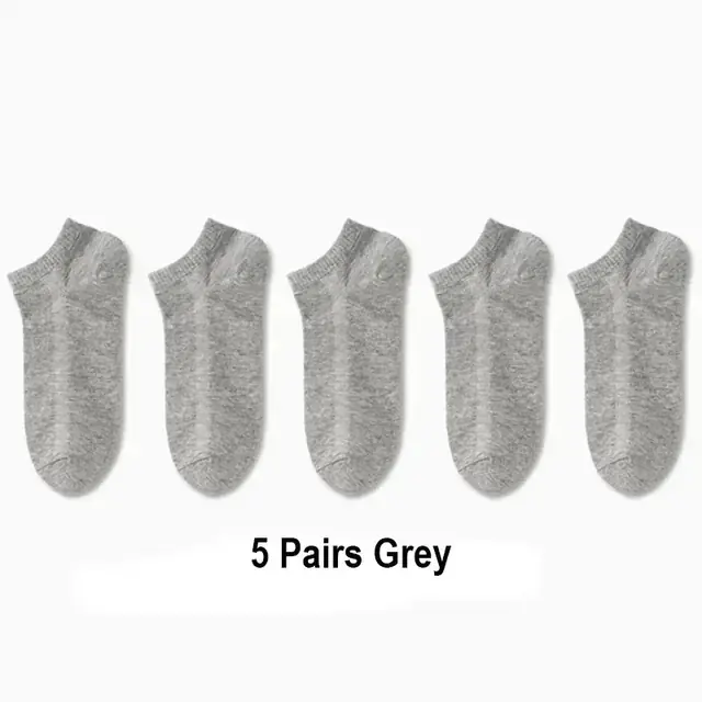 Image de 10 Paires de Chaussettes Basses Coton - Gris, Noir, Blanc