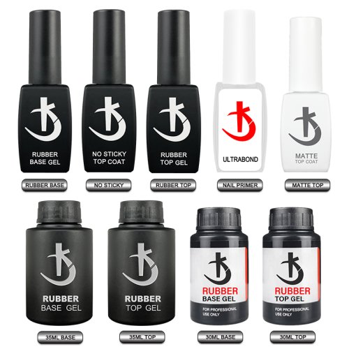 Immagine di Base e Top Coat Gel Naturale Senza Acidi con Primer Ibrido Semipermanente per Unghie Opache - Kit Completo con Base in Gomma Spessa