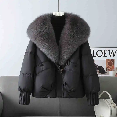 Afbeelding van Stijlvolle Winterparka met Afneembare Bontkraag