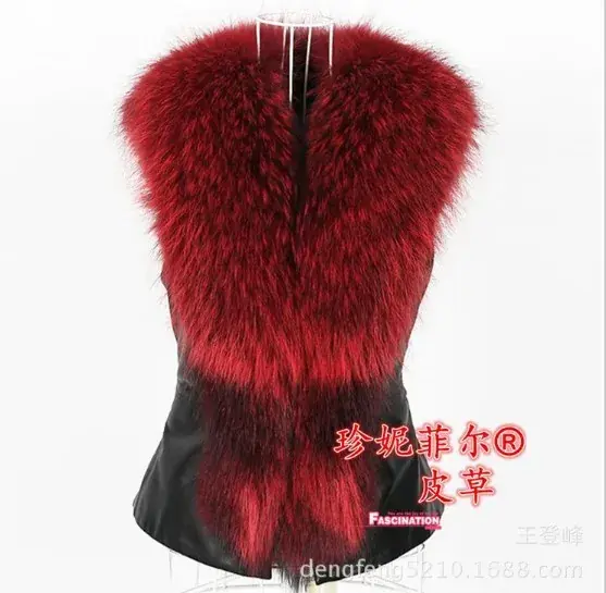 Image de Gilet en Faux Cuir Femme Col Fourrure - Style Ratel Automne/Hiver