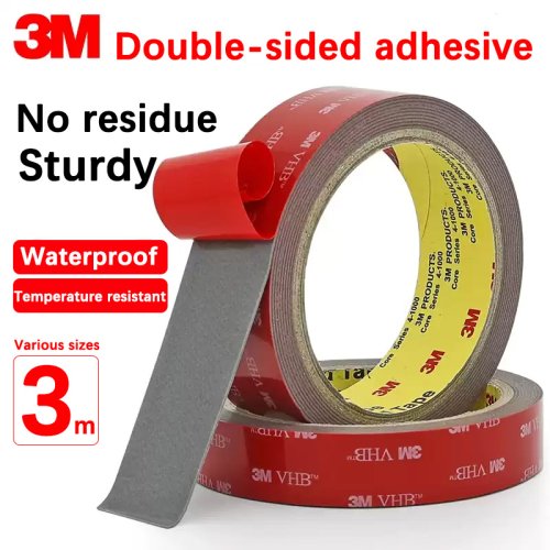 Afbeelding van 3M Dubbelzijdige Zelfklevende Stickers - Sterke VHB Sponstape voor Auto's, Waterdicht, Niet Markerend en Met Hoge Viscositeit voor Vaste Muur en Voertuigen