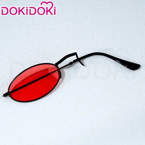 Image de Perruque Alastor Cosplay - Rouge & Noir, Oreilles, Lunettes, Gants