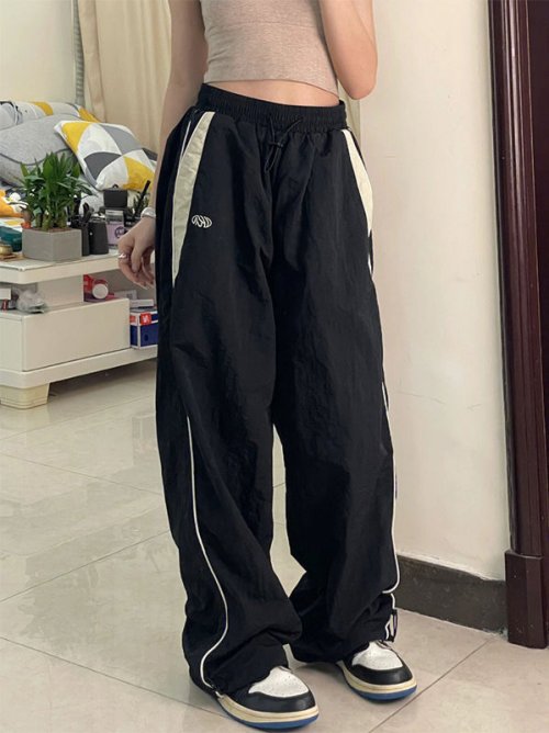 Imagen de Pantalones Vintage de Pierna Ancha para Mujer, Estilo Y2K, Cintura Alta, Ropa de Calle Desgastada y Informal