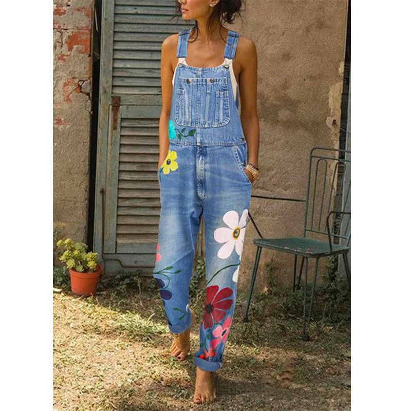 Bild von Stilvolle Damen-Overalls mit Blumenmuster – Hohe Taille & Casual Look