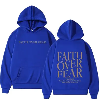 Image de Sweat à Capuche Chrétien Faith Over Fear