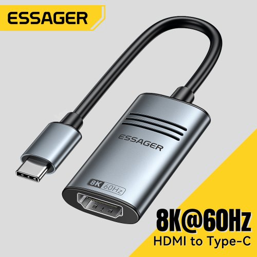 Image of High-Speed HDMI to USB-C Adapter for iPhone, MacBook Pro & Air, iPad, Samsung Galaxy – Supports 8K @ 60Hz, 4K @ 120Hz/144Hz – Premium HD TV Cable Converter