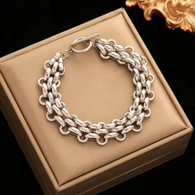 Image de Bracelet Étanche en Acier Inoxydable - Style Or pour Hommes et Femmes