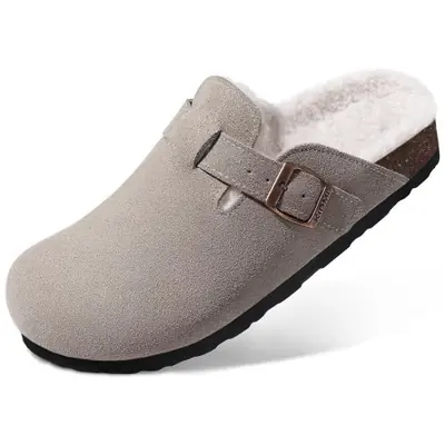Image de Mules Hiver Chaudes & Confortables - Daim & Fourrure