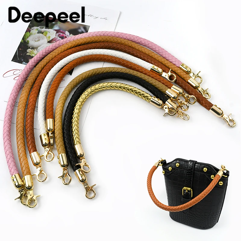 Immagine di Borsa in Pelle Intrecciata PU da Donna con Manici e Fibbia in Metallo – Accessori per Borsa 30/40/60 cm, Sostituzione Tracolla e Maniglia