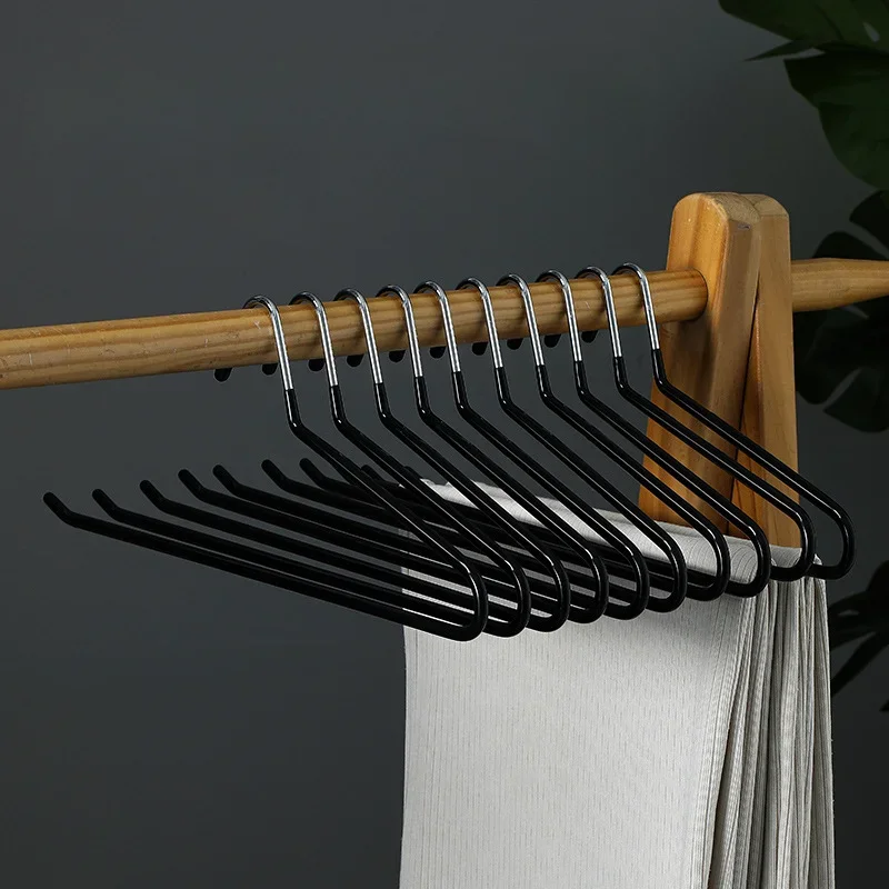 Image of Premium Non-Slip Metal Trouser Hangers with Seamless Design – 10-Pack for Pants, Coats, and Shirts – Wardrobe Organizer for Clothes Rack & Closet Storage