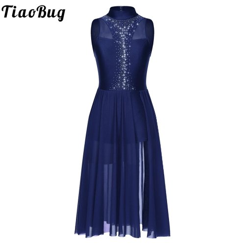 Afbeelding van Elegante Strass Dansjurk voor Figuur Schaatsen & Ballet