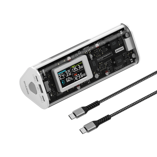 Immagine di SHARGE Power Bank 24000mAh 170W con Ricarica Rapida e Display IPS Smart Screen, Impermeabile IP66 per MacBook, Tablet, iPhone 15 Pro