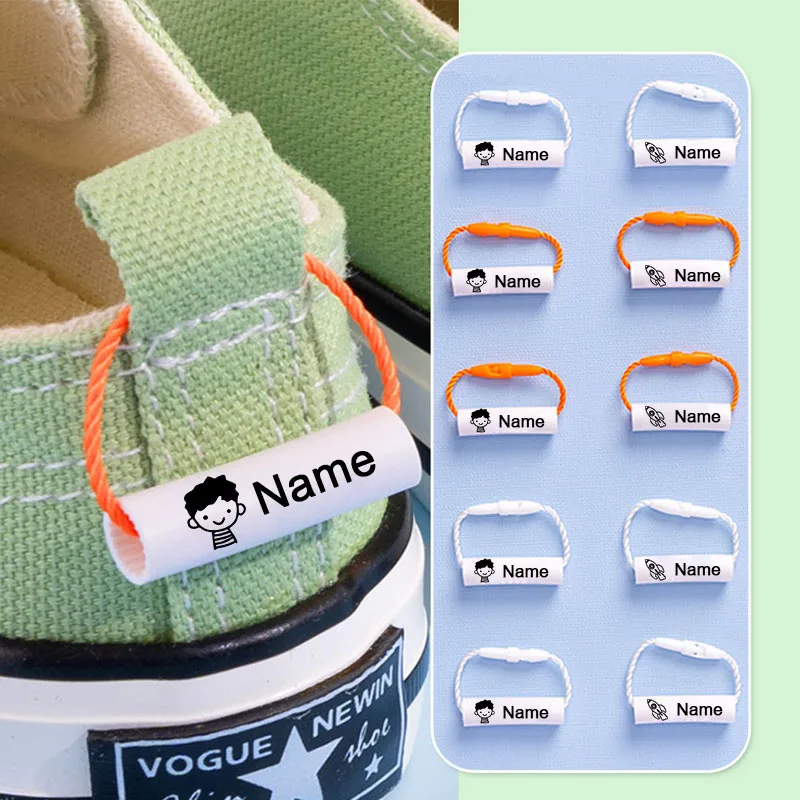 Imagen de 20 Etiquetas Colgantes Personalizadas con Nombre para Bebés y Niños – Ideal para Zapatos, Bolsas Escolares, Ropa, Tazas y Más