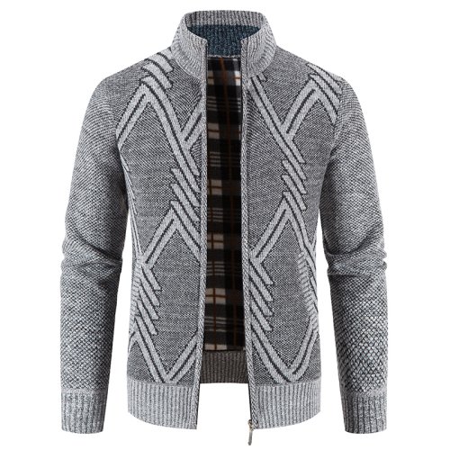 Imagen de Cárdigan de lana de invierno para hombre, suéter de punto de Navidad, abrigo, chaqueta informal de n...