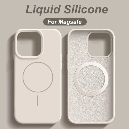 Custodia in Silicone Premium con Sensazione di Pelle per iPhone 17, 16 Pro Max, 15, 14, 13, 12 Plus – Compatibile MagSafe e Caricatore Senza Fili