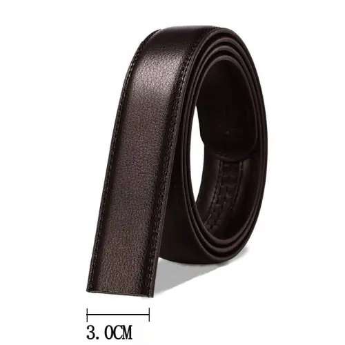 Image de Ceinture sans Boucle en Cuir PU - Bleu, Rouge, Blanc, Noir, Café