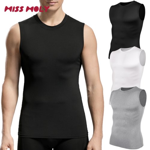 Image of Men's Compression Tank Top with Tummy Control – Slimming Belly Shaping Vest for Gym and Fitness Wear