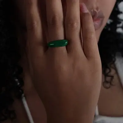 Image de Bague Émaillée Multicolore Plaqué Or - Tendance & Étanche